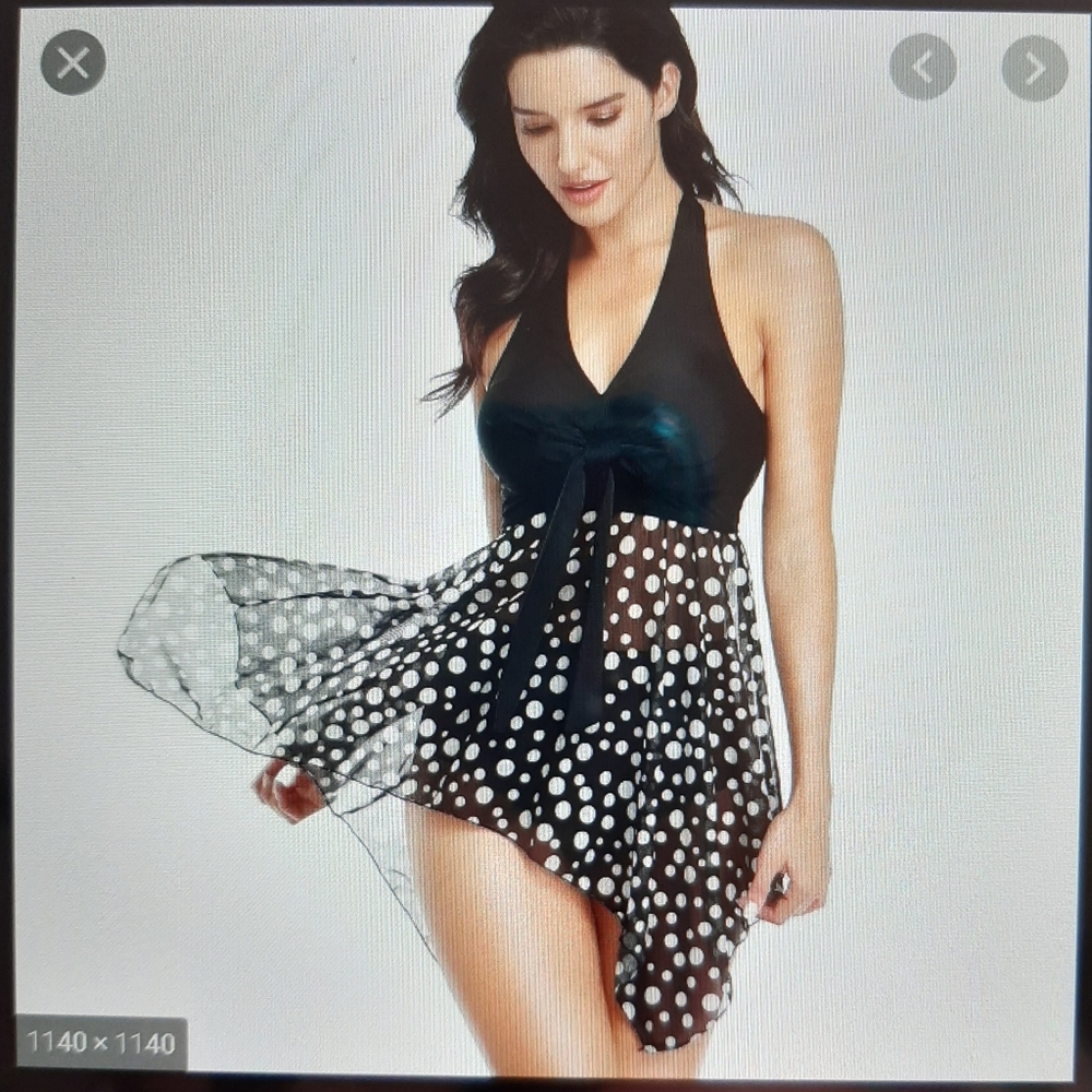 2 Piece Mesh Tankini handkerchief hem